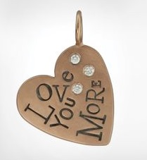 Love you more heart charm